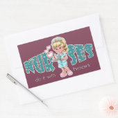 ナース気にとハート。キュートブロンドナース 長方形シール (封筒)