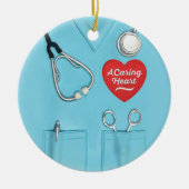 ナース気にのハート看護学研究員 セラミックオーナメント (正面)