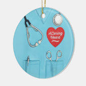 ナース気にのハート看護学研究員 セラミックオーナメント (左)