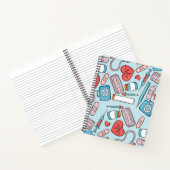 ナース漫画グラフィック繰り返しパターンの背景 ノートブック (内部)