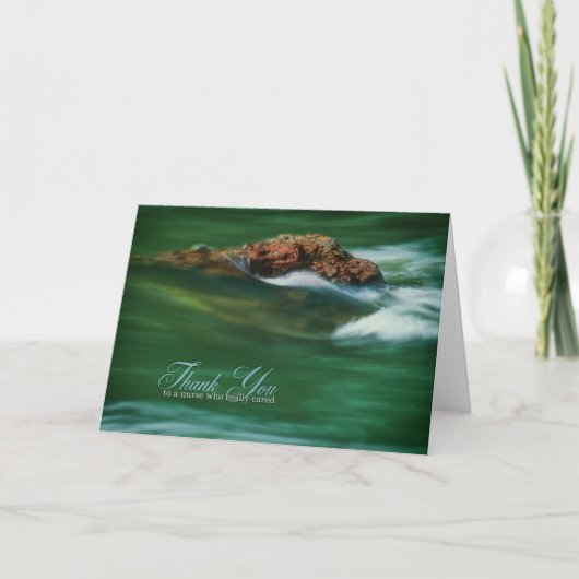 ナース無地のを岩の川の写真として サンキューカード (正面)
