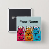 ナース猫の名前入りの記章はカスタマイズ可能なIIIをピンで止めます 缶バッジ (正面&裏面)