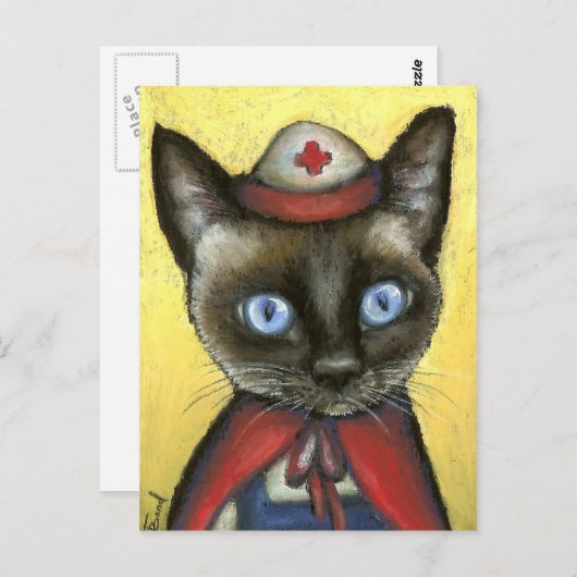 ナース猫 ポストカード (正面/裏面)