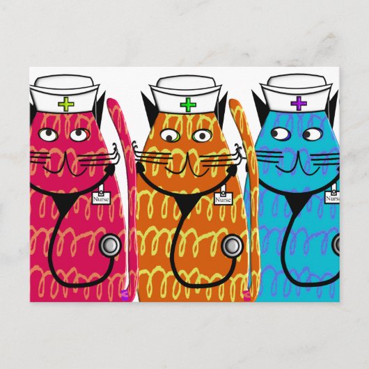ナース猫 ポストカード (正面)
