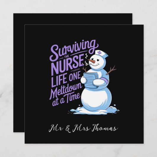 ナース生き延びライフが一度に落ち着く 招待状 (正面/裏面)