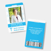 ナース病院の従業員カスタムの写真バーコードロゴ バッジ (表裏)