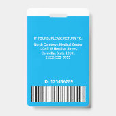 ナース病院の従業員カスタムの写真バーコードロゴ バッジ (裏面)