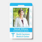 ナース病院の従業員カスタムの写真バーコードロゴ バッジ (表面)
