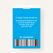 ナース病院の従業員カスタムの写真バーコードロゴ バッジ (裏面)