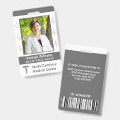 ナース病院カスタム従業員フォトロゴバーコード バッジ (正面＆裏面)