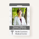 ナース病院カスタム従業員フォトロゴバーコード バッジ (正面)