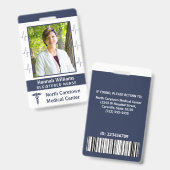 ナース病院従業員フォトロゴバーコードカスタム バッジ (正面＆裏面)