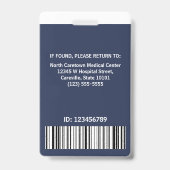 ナース病院従業員フォトロゴバーコードカスタム バッジ (裏面)