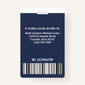 ナース病院従業員フォトロゴバーコードカスタム バッジ (裏面)