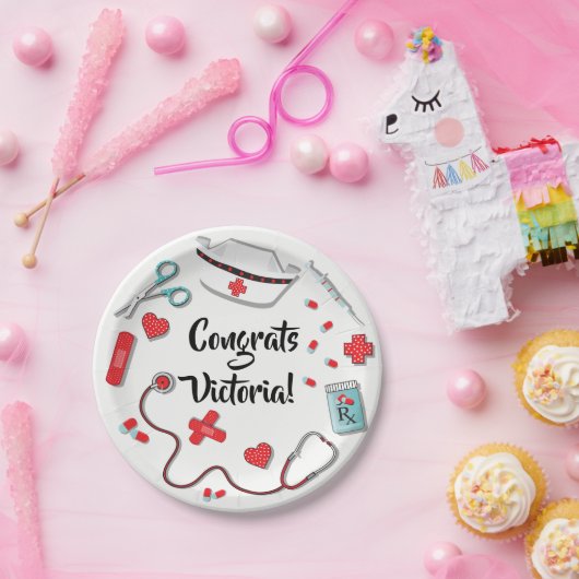 ナース目盛りアイコン紙プレート ペーパープレート (パーティー)