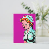 ナース看護ナース-ヴィンテージイラストレーション ポストカード (スタンド正面)