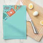 ナース看護ハート具 キッチンタオル (四つ折り)