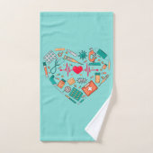 ナース看護ハート具 バスタオルセット (ハンドタオル)