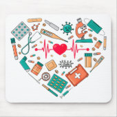 ナース看護ハート具 マウスパッド (正面)