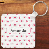 ナース看護バレンタインデーピンクハート名オン キーホルダー (裏面)