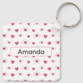 ナース看護バレンタインデーピンクハート名オン キーホルダー (裏面)