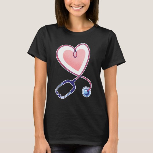 ナース看護乳房聴診器 Tシャツ (正面)