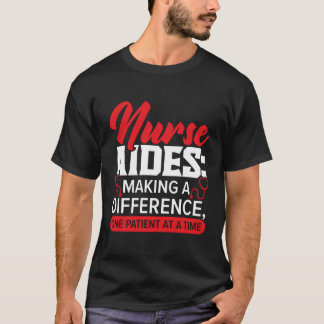 ナース看護助手の医療職を受け入れた Tシャツ