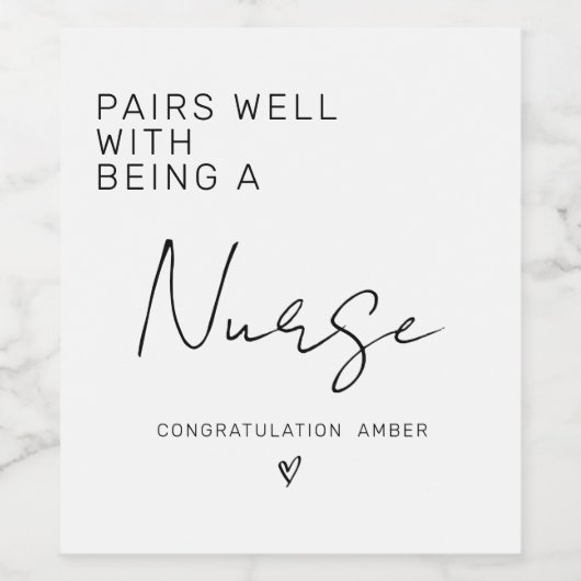 ナース看護学校の卒業生と相性が良い ワインラベル (シングルラベル)