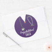 ナース看護学校卒園クラシックラウンドスティック ラウンドシール (封筒)