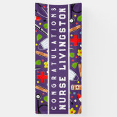 ナース看護学校卒業おめでとうバナー 横断幕 (縦)