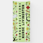 ナース看護学校卒業おめでとうバナー 横断幕 (縦)