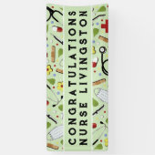 ナース看護学校卒業おめでとうバナー 横断幕 (縦)