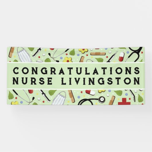 ナース看護学校卒業おめでとうバナー 横断幕 (横)