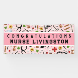ナース看護学校卒業おめでとうバナー 横断幕