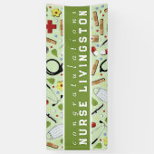 ナース看護学校卒業おめでとうバナー 横断幕 (縦)