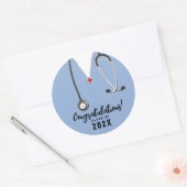 ナース看護学校卒業クラシックラウンドスティック ラウンドシール (封筒)