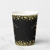ナース看護学校卒業パーティブラック金ゴールド 紙コップ (左)