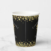 ナース看護学校卒業パーティブラック金ゴールド 紙コップ (右)