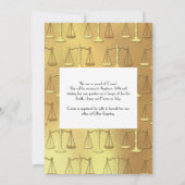 ナース看護学校卒業パーティブルー金ゴールド 招待状 (裏面)