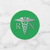 ナース看護学校卒業パーティーグリーンシルバー コンフェッティ (スモール正面)