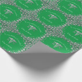 ナース看護学校卒業パーティーグリーンシルバー ラッピングペーパー (角)