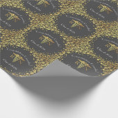 ナース看護学校卒業パーティーグレー金ゴールド ラッピングペーパー (角)