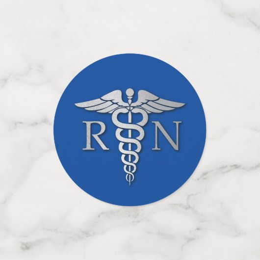 ナース看護学校卒業パーティーブルシルバー コンフェッティ (スモール正面)