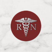 ナース看護学校卒業マルーンシルバー コンフェッティ (スモール正面)