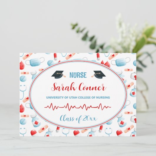 ナース看護学校卒業医療 案内状 (スタンド正面)