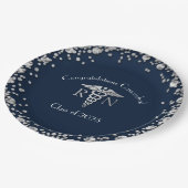 ナース看護学校卒業海軍ブルーシルバー ペーパープレート (アングル)