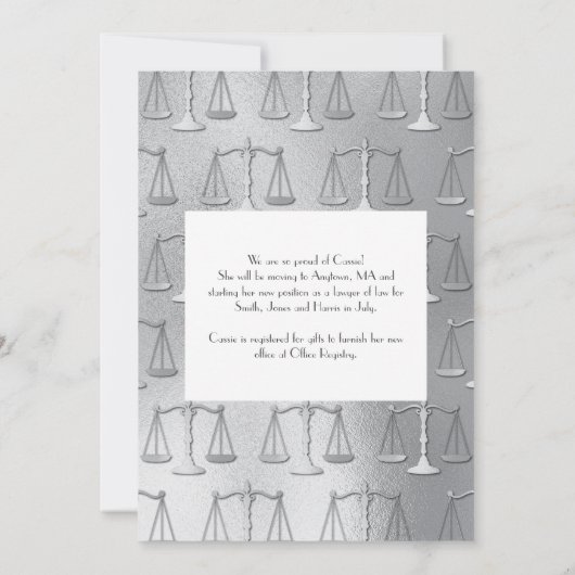 ナース看護学校卒業海軍ブルーシルバー 招待状 (裏面)