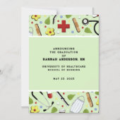 ナース看護学校卒業発表 マグネット招待状 (正面)