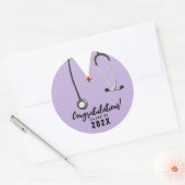 ナース看護学校卒業 ラウンドシール (封筒)