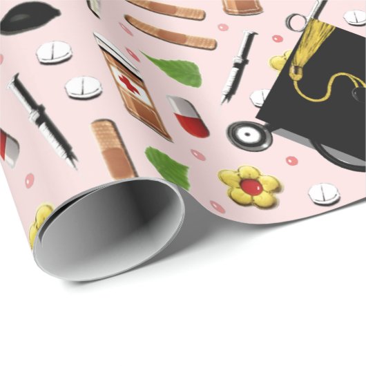 ナース看護学校卒業 ラッピングペーパー (ロールコーナー)